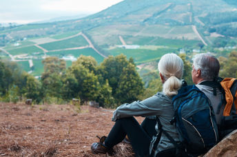Senior couple enjoying nature.
