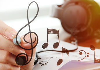 Composing a song.