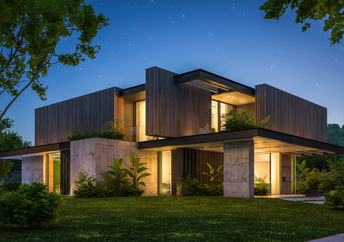 A modern house.