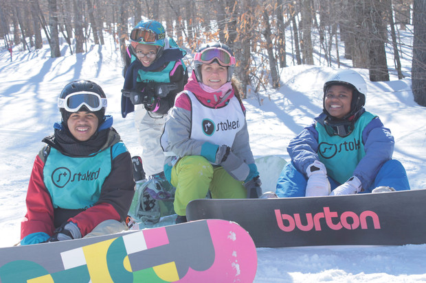 A group of STOKED participants hit the snow A group of STOKED participants hit the snow