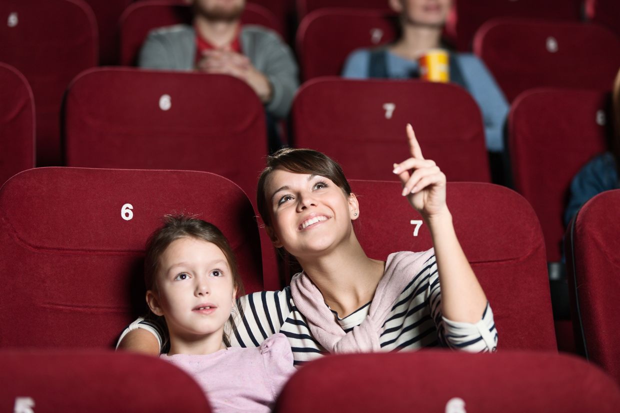 A family at the cinema A family at the cinema