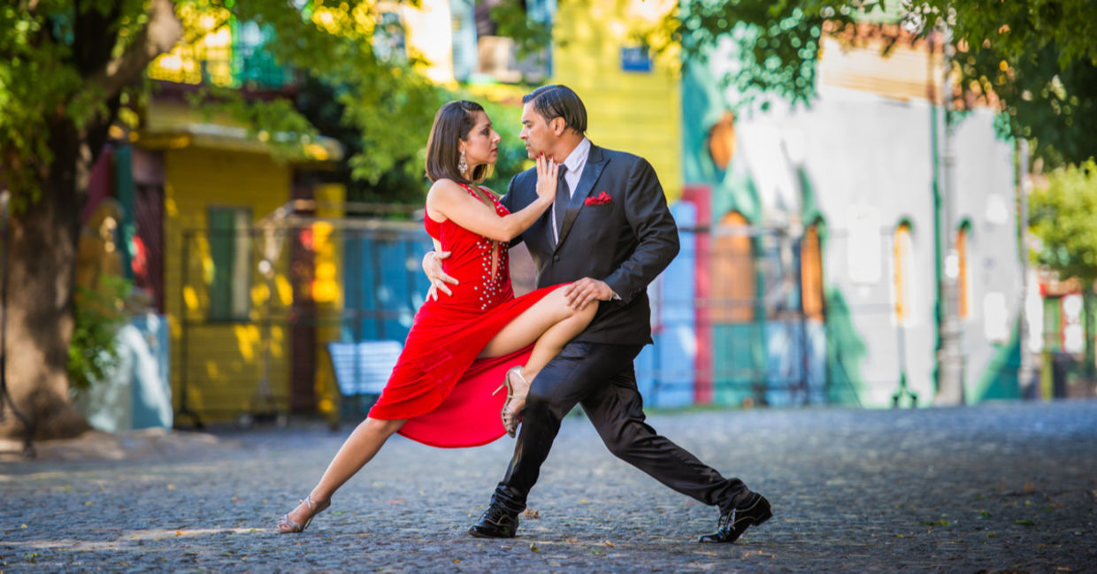 Two locals dancing tango on the streets of Buenos Aires Two locals dancing tango on the streets of Buenos Aires