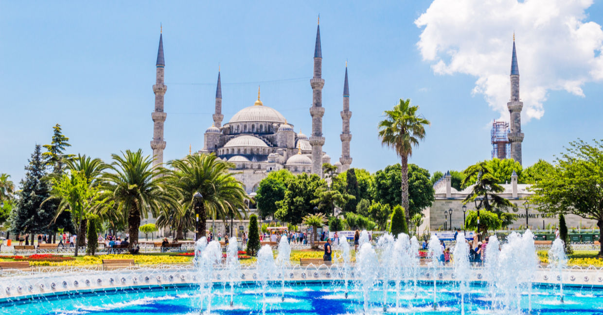 Istanbul, Sultanahmet park. The biggest mosque in Istanbul of Sultan Ahmed (Ottoman Empire). Istanbul, Sultanahmet park. The biggest mosque in Istanbul of Sultan Ahmed (Ottoman Empire).