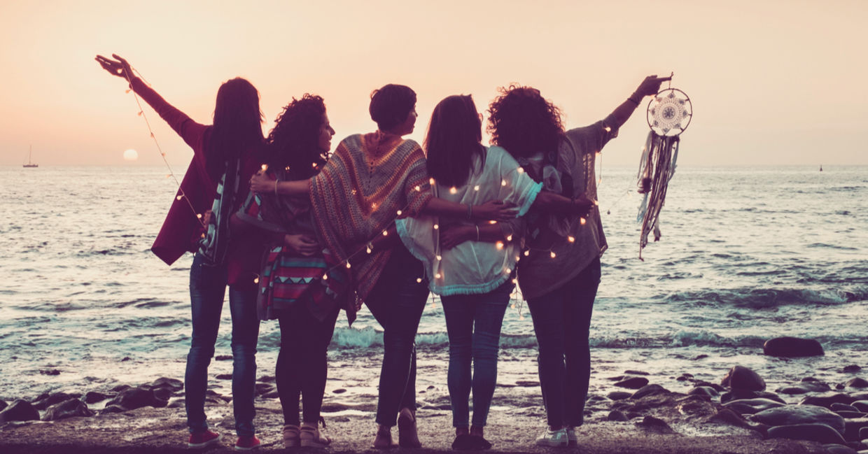 Group of friends on a beach Group of friends on a beach