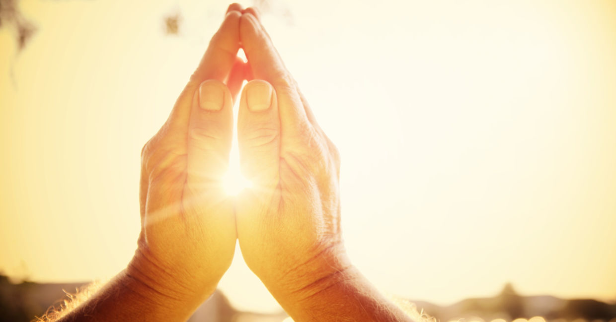 Hands in prayer. Hands in prayer.