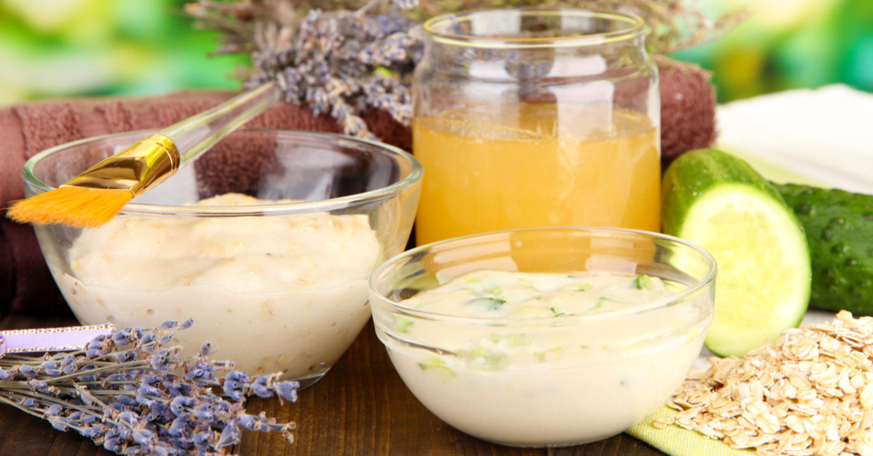 Natural ingredients for a homemade facial. Natural ingredients for a homemade facial.