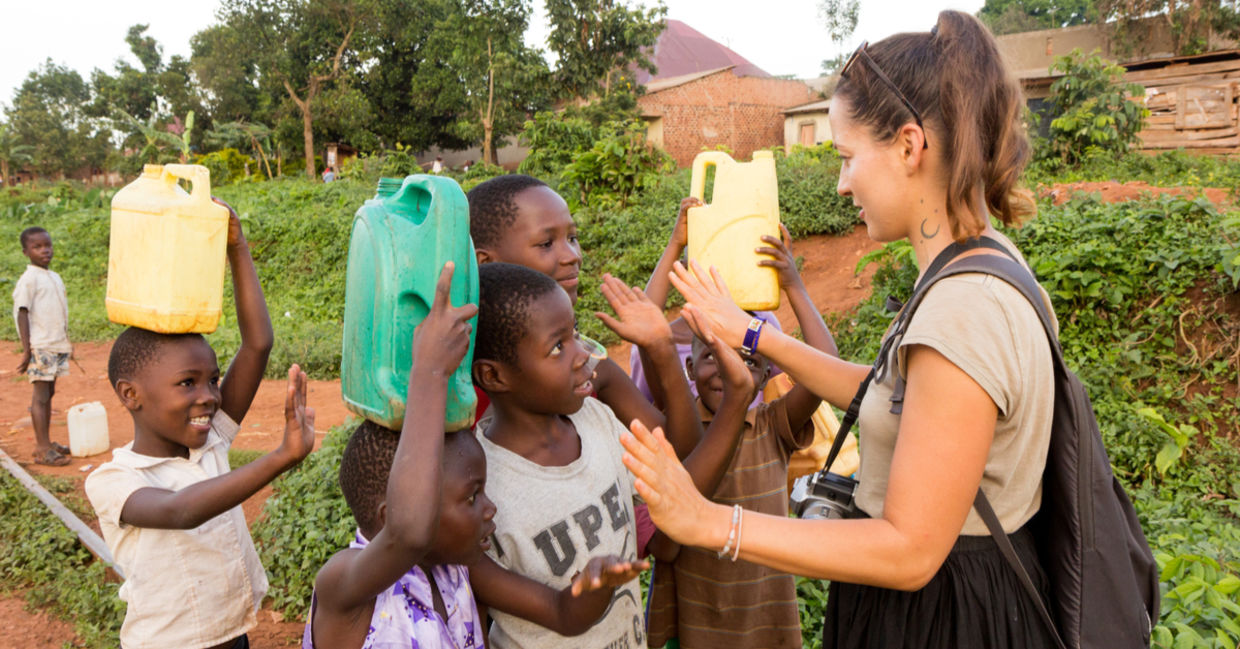 A volunteer in Uganda. A volunteer in Uganda.