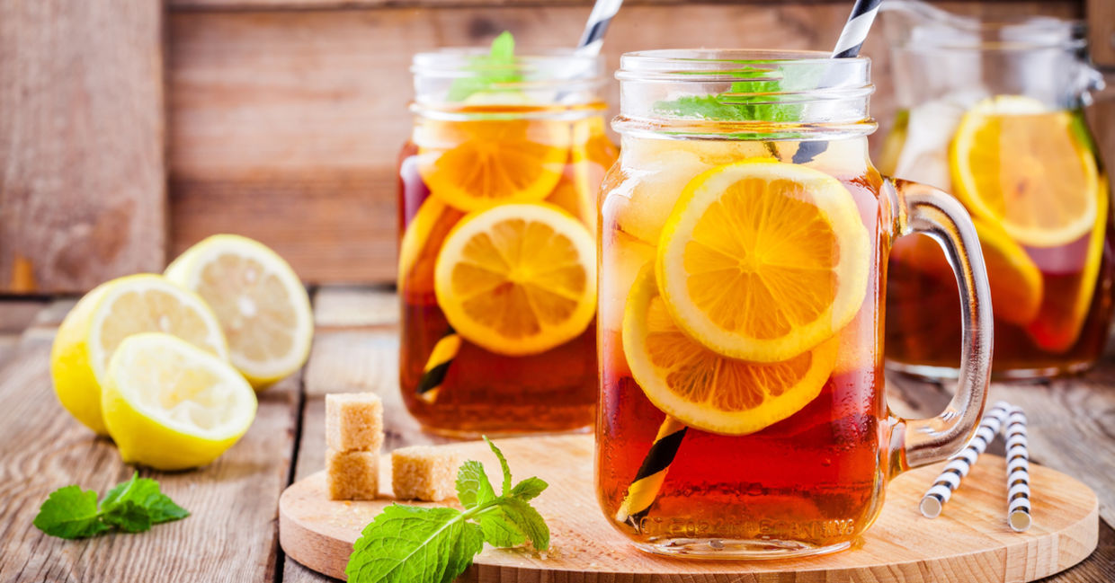 Drink iced tea on a hot day. Drink iced tea on a hot day.