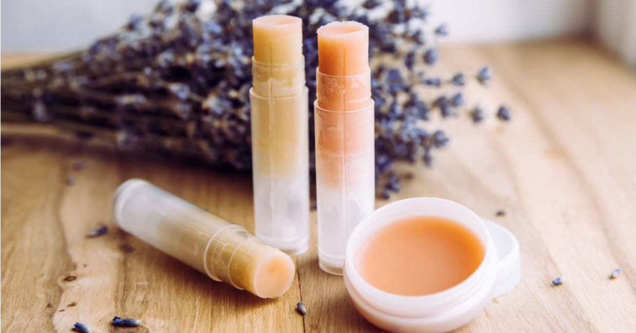 A natural, organic lip balm containing vitamin E is moisturizing and hydrating. A natural, organic lip balm containing vitamin E is moisturizing and hydrating.