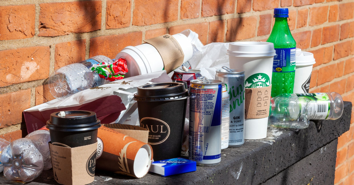 Litter in London, UK. Litter in London, UK.