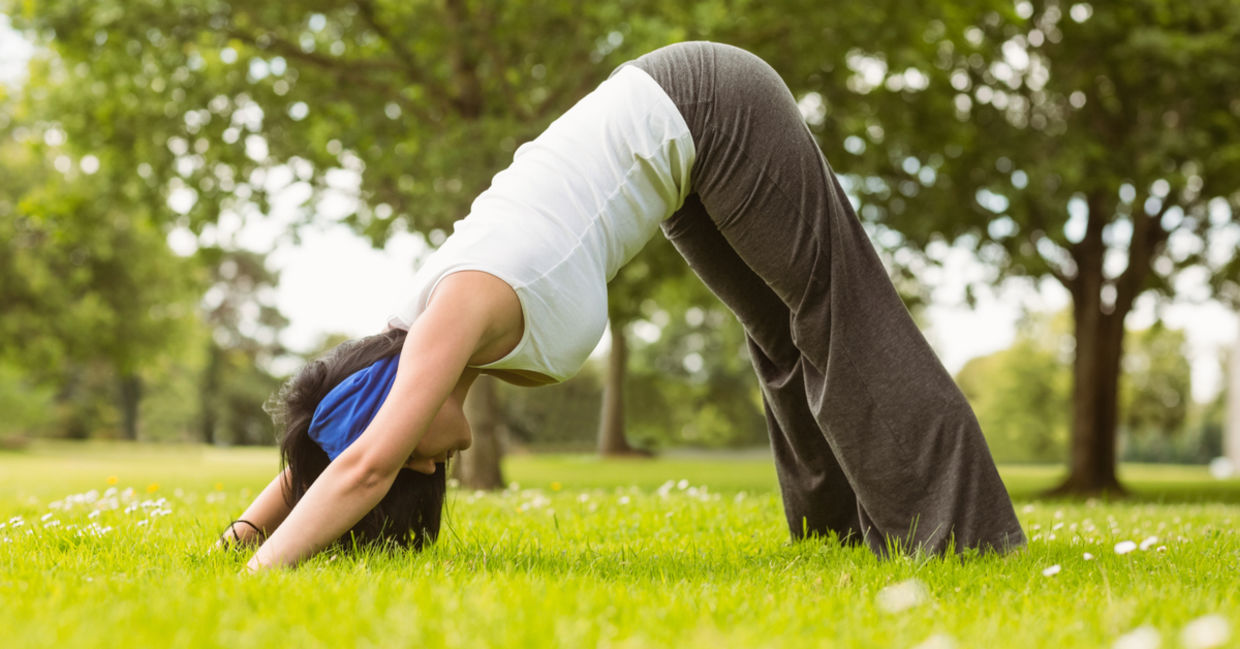 Open your third eye chakra in the dolphin pose. Open your third eye chakra in the dolphin pose.