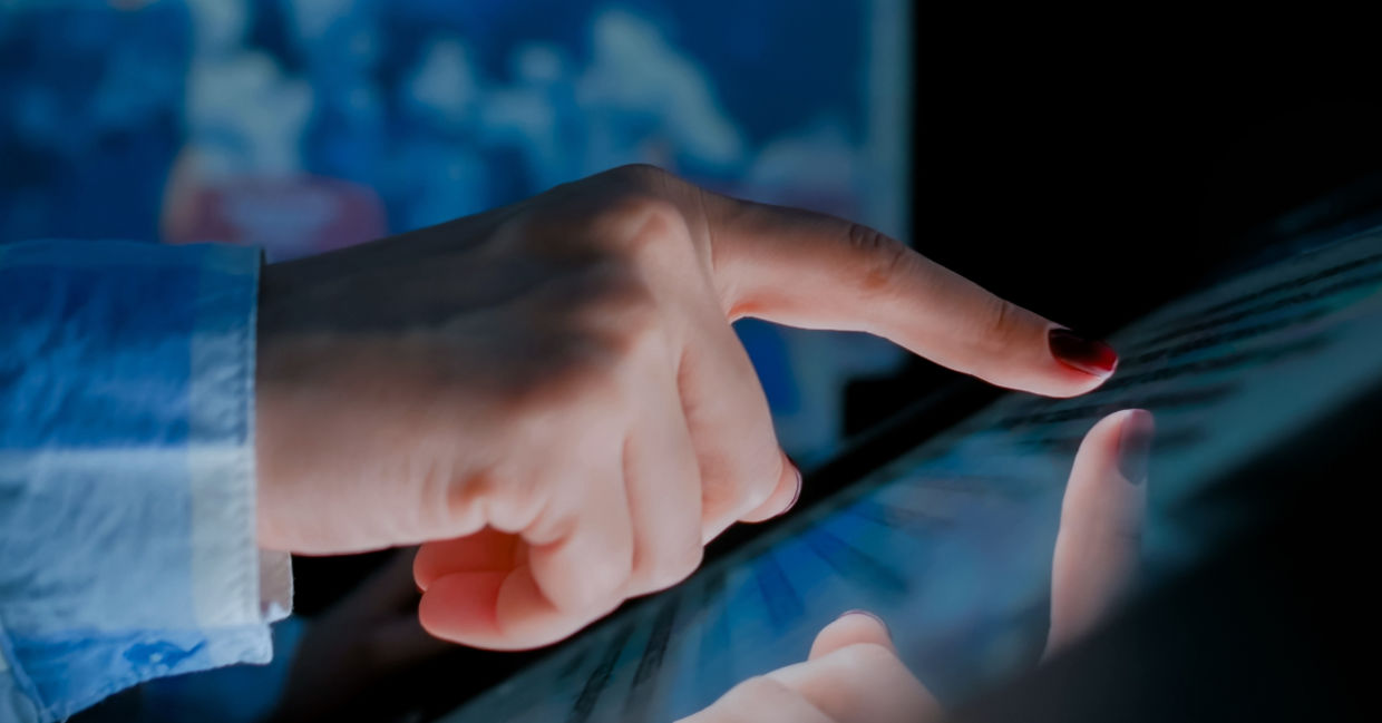 An interactive touchscreen. An interactive touchscreen.