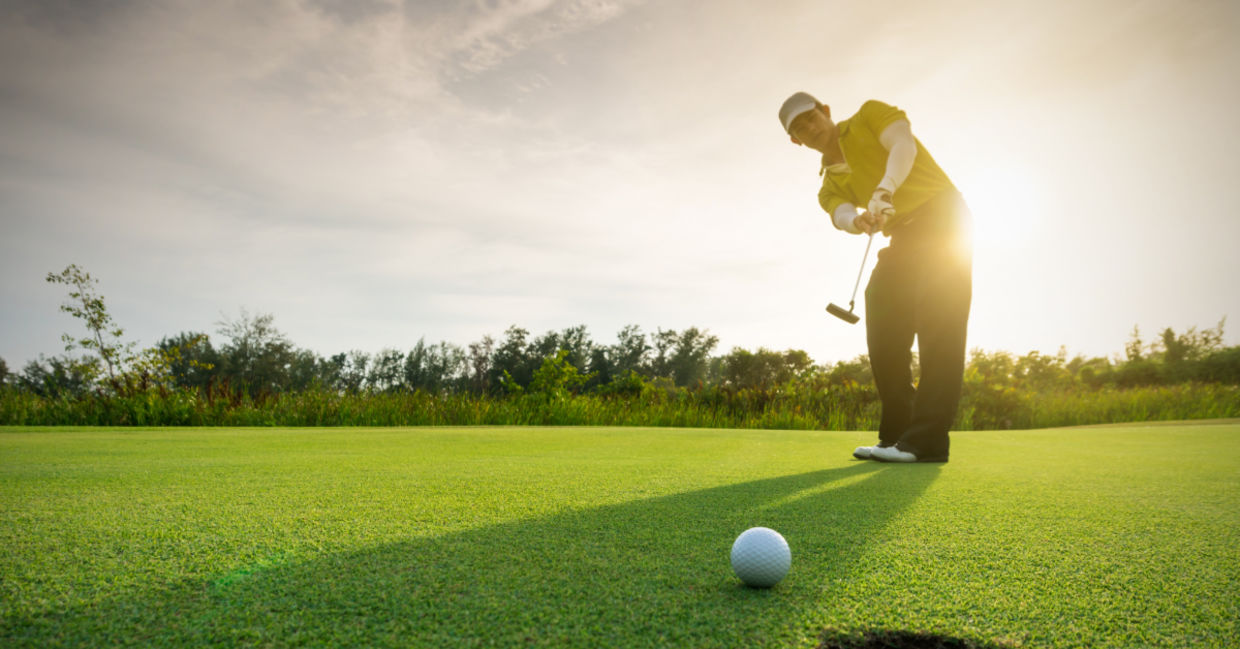 Man playin golf. Man playin golf.