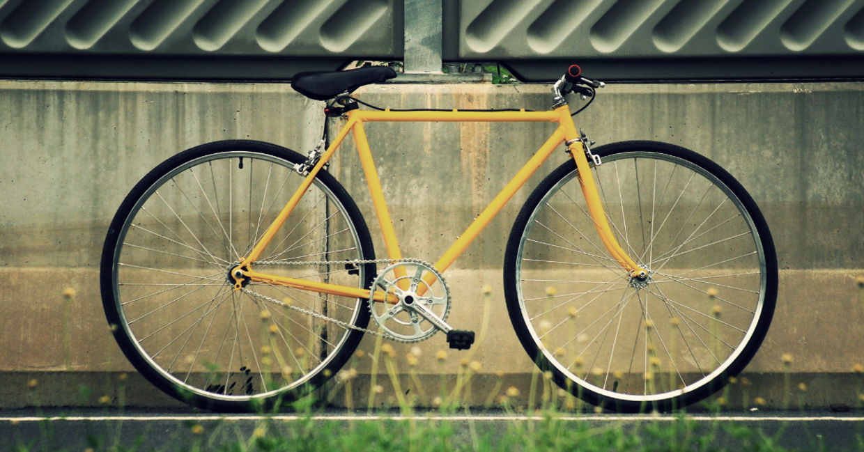 Yellow bicycle. Yellow bicycle.