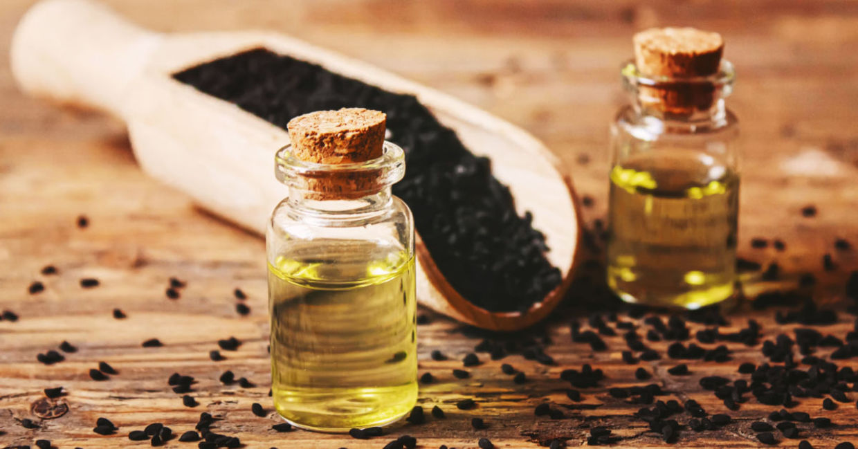 Black cumin seed essential oil. Black cumin seed essential oil.