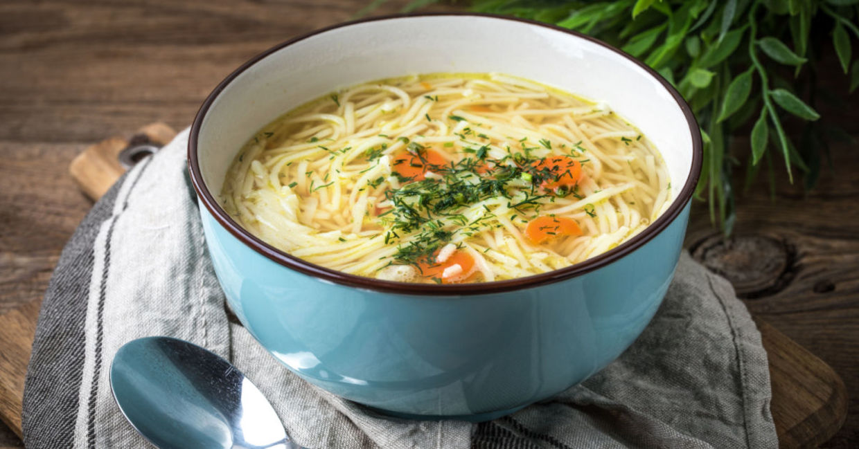 A bowl of healing, comforting noodle soup. A bowl of healing, comforting noodle soup.