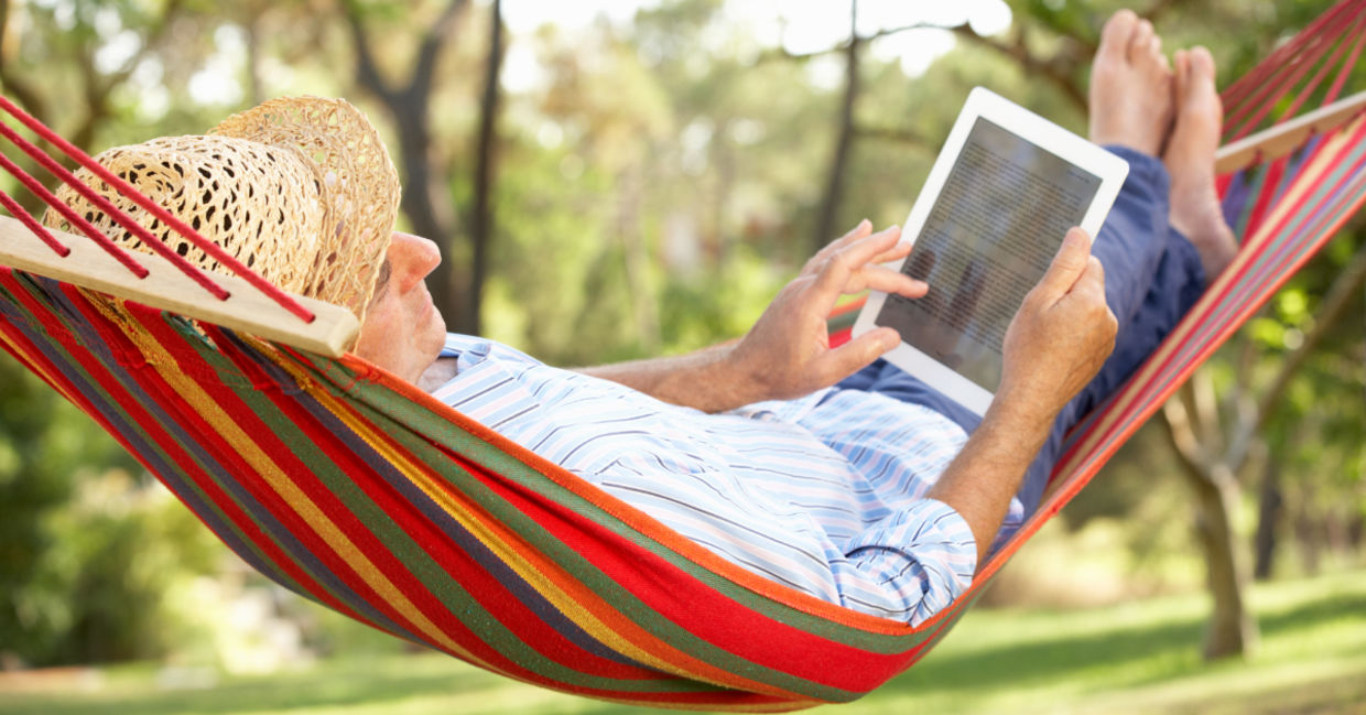 Reading a digital book. Reading a digital book.