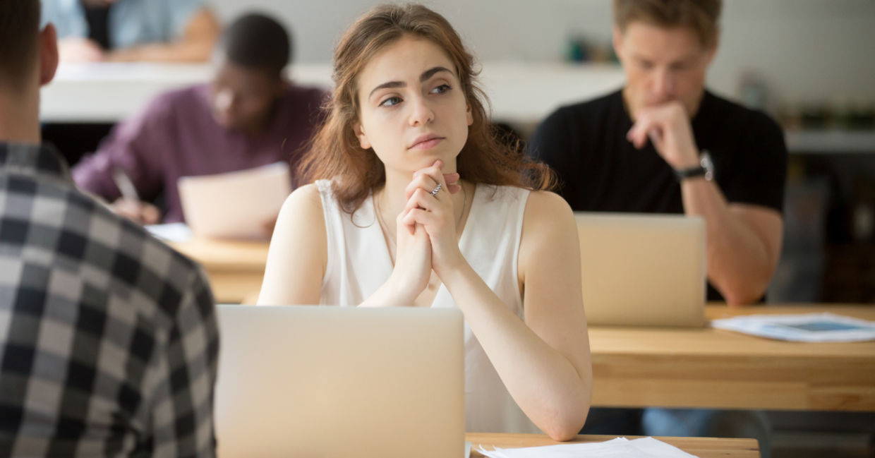 Young woman thinking of creative ideas. Young woman thinking of creative ideas.