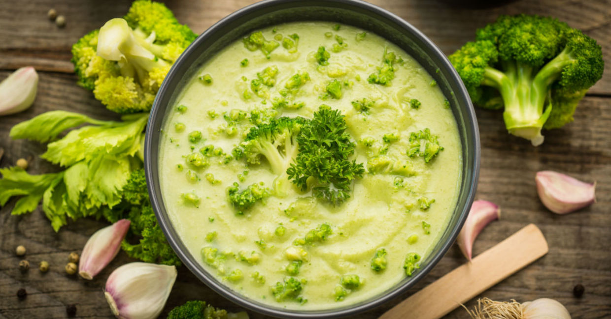 Broccoli soup is full of nutrients. Broccoli soup is full of nutrients.
