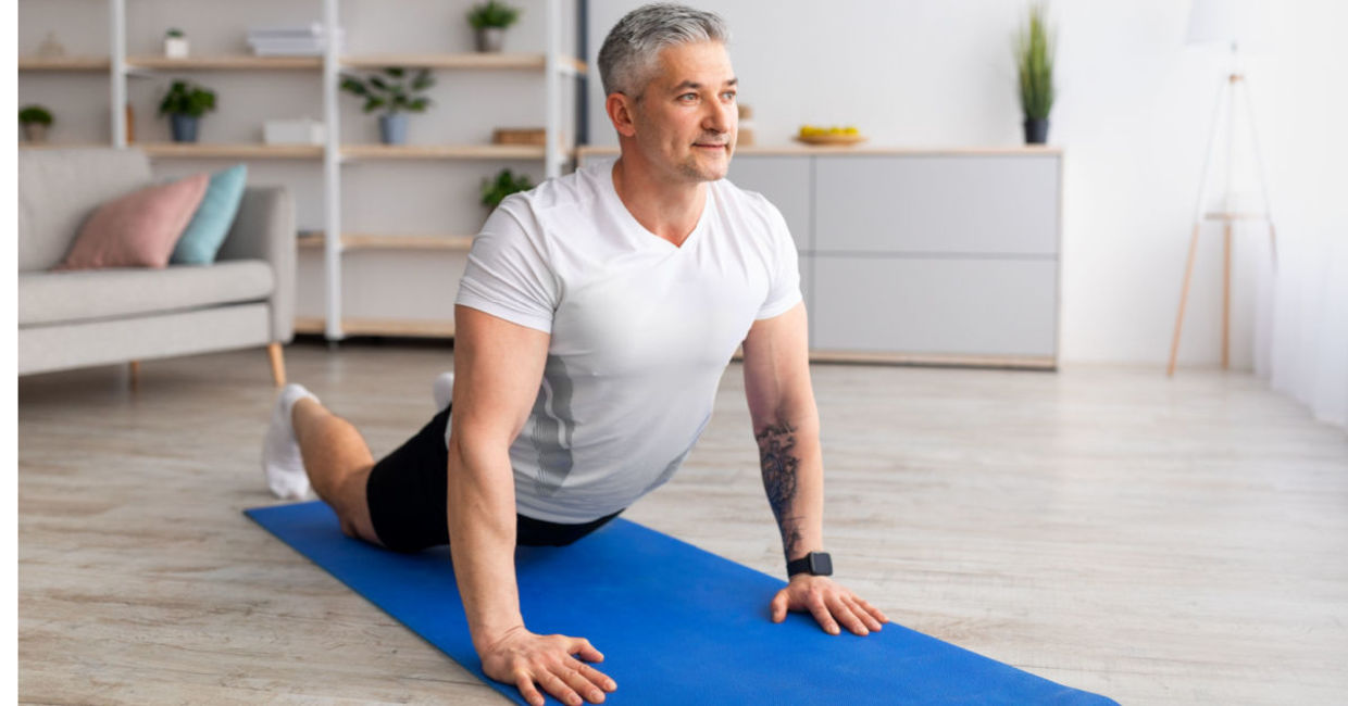 The upward d=facing dog yoga pose. The upward d=facing dog yoga pose.
