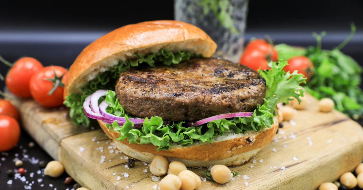 MTE's new 100 percent chickpea burger. MTE's new 100 percent chickpea burger.