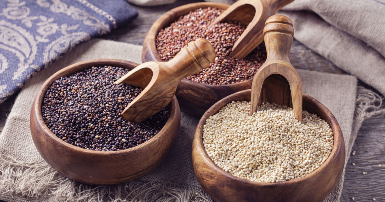 Black, red, and white quinoa. Black, red, and white quinoa.