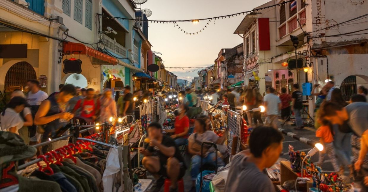 Night market in Phuket old town, Thailand. Night market in Phuket old town, Thailand.