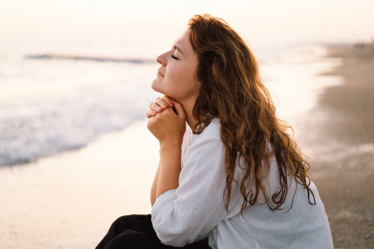 A spiritual woman connecting to nature. A spiritual woman connecting to nature.