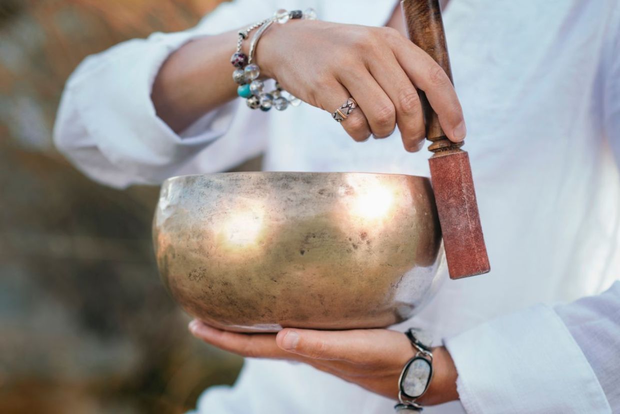 Tibetan singing bowl used for spiritual healing. Tibetan singing bowl used for spiritual healing.